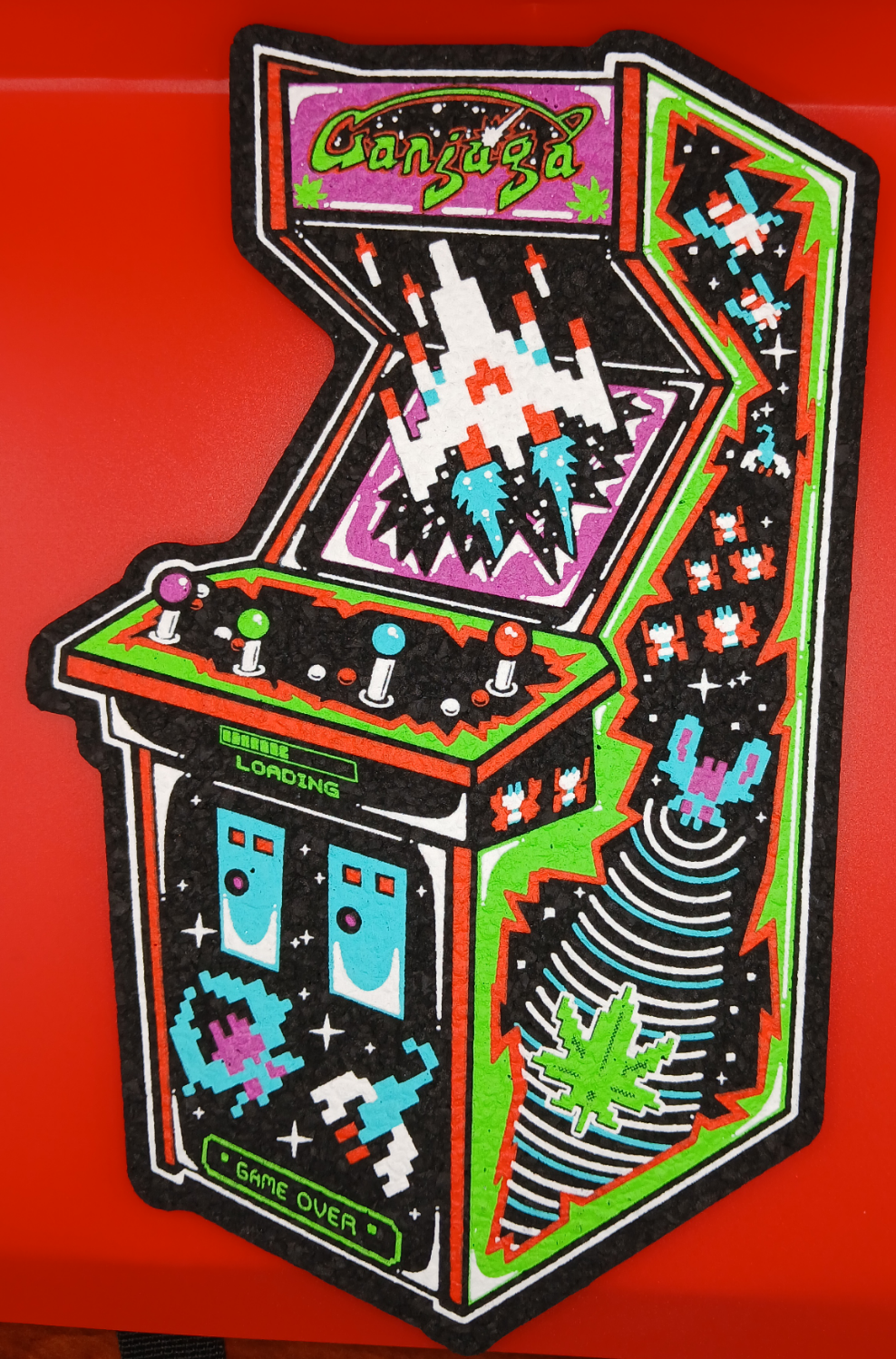 Ganjaga (Galaga) Moodmat by Dark Mountain Cult Moodmats, Darkmountaincult x Ganja_Garage